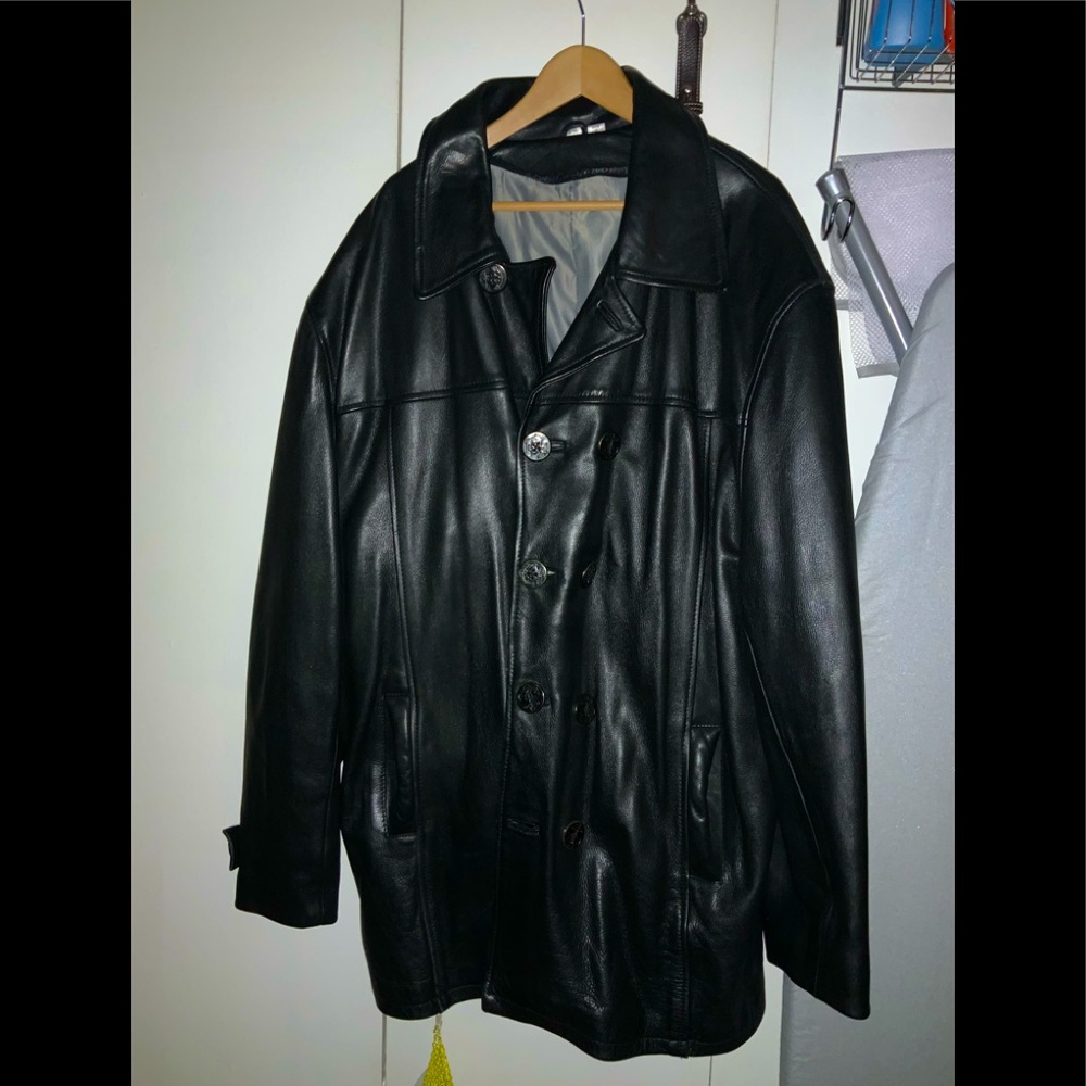 Leather Peacoat
